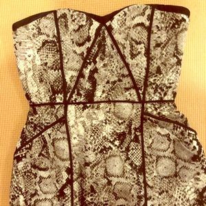 BCBG dress size 2 leopard strapless